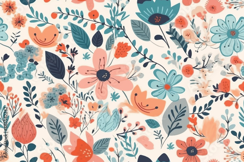 Floral pattern design , Printing Textile , Transfer designs , pattern , flower. Seamless Colorful Tropical Floral Pattern. Seamless pattern of tropical florals in colorful style. 