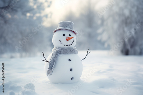 Christmas Element for decoration. Snowman. ai generated. © wasan