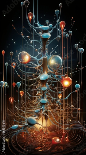 microscopic world inside the brain where mechanics navigate between neurons and circuits  © cff999