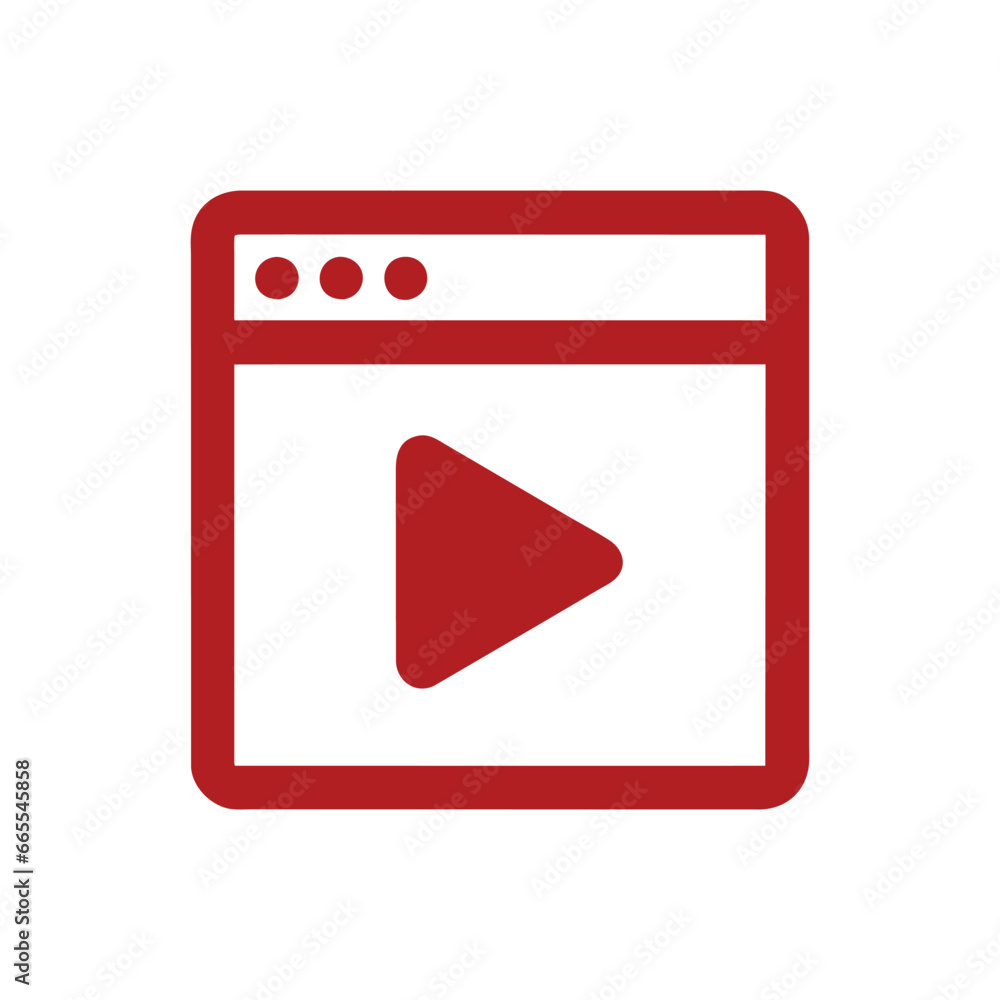 computer play icon red logo computer play icon red logo