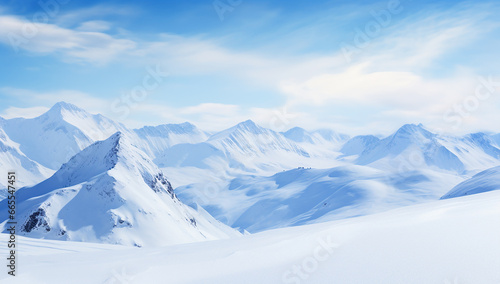 Snow-covered_winter_mountains. Generative AI. © VarIouS