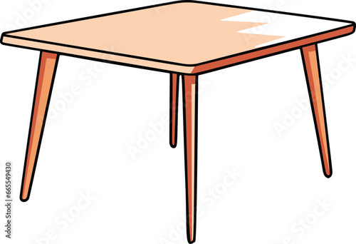 A vibrant, minimalist vector image showcasing a comic-style table with simple, flat colors, exuding a clean and contemporary appeal.