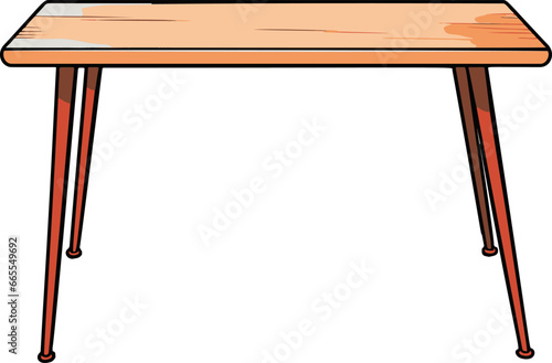 A minimalistic, flat-color vector image depicting a simple comic-style table.