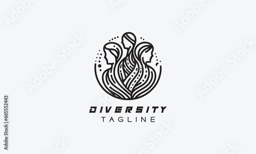 Diversity, inclusion, unity, group vector logo icon illustration design