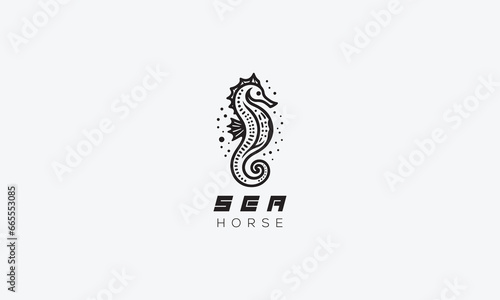 Sea horse vector logo icon illustration design
