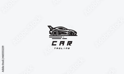 Car racing vehicle vector logo icon illustration design