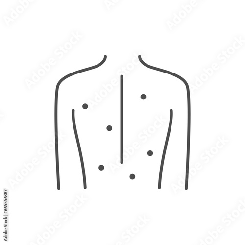 Body acne line outline icon