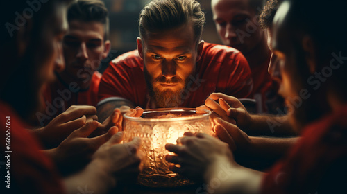 Wallpaper Mural Football team connecting hands. Torontodigital.ca