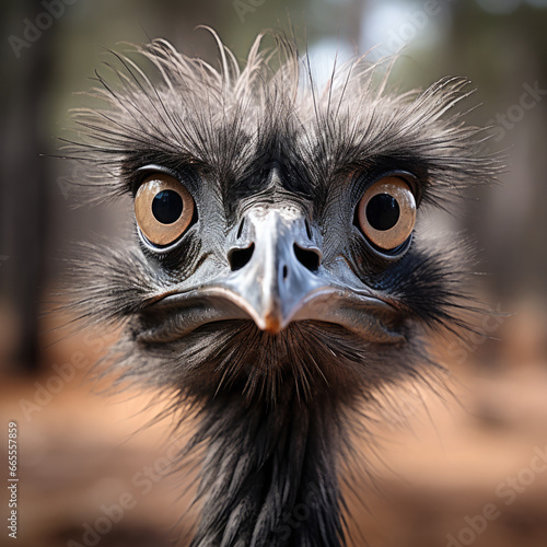 close up of emu