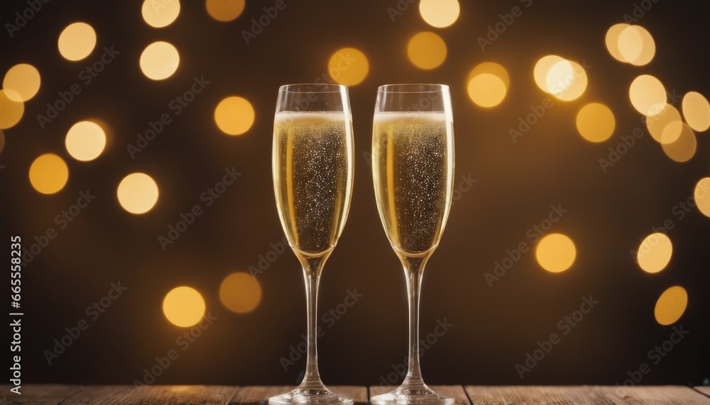 New Year's and Christmas celebration background with fireworks, champagne glasses New Year's and Christmas celebration background with fireworks, champagne glasses