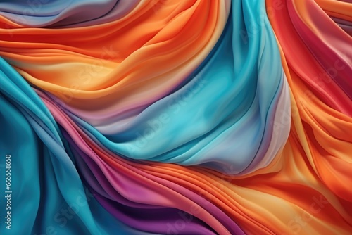 A close up view of a vibrant and colorful fabric. This picture can be used for various creative projects and design purposes