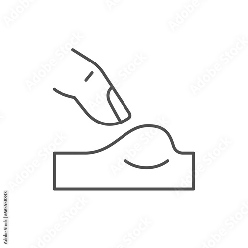 Pimple squeezing line outline icon