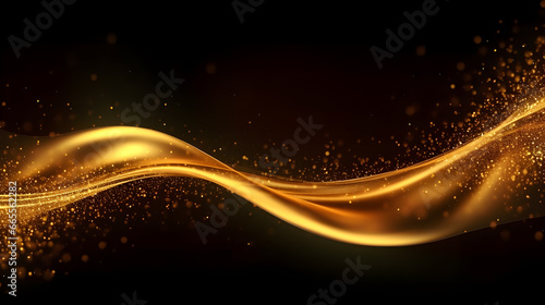 background for innovative products with golden waves on dark