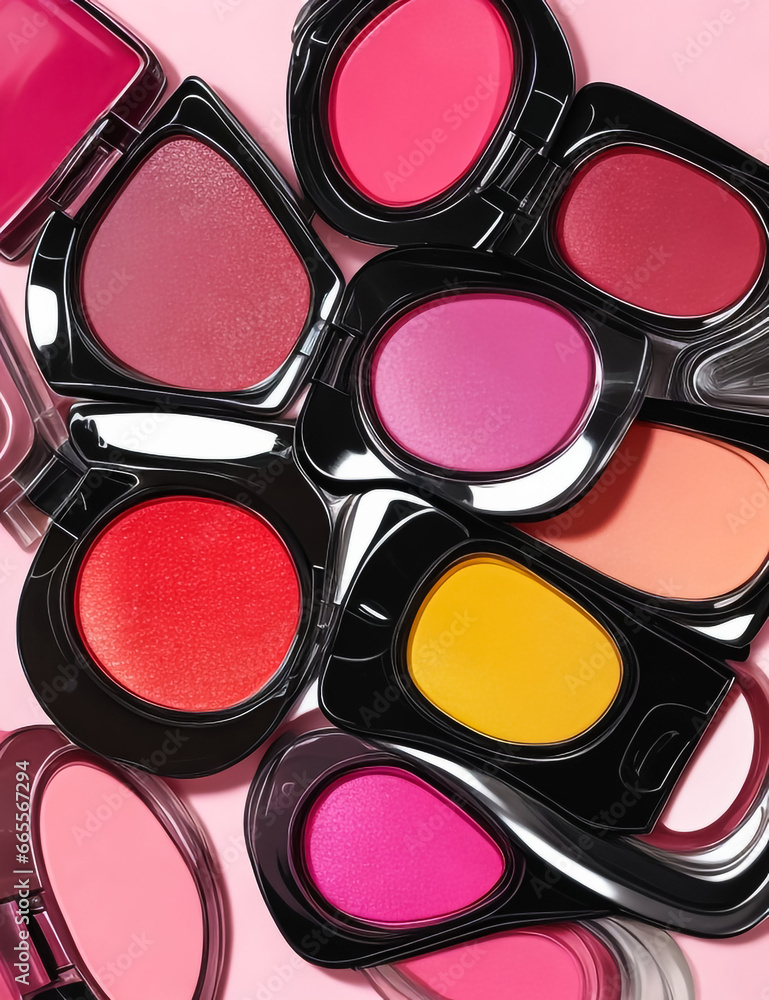 Colorful lip gloss textures flat lay. Colorful lip gloss textures flat lay.