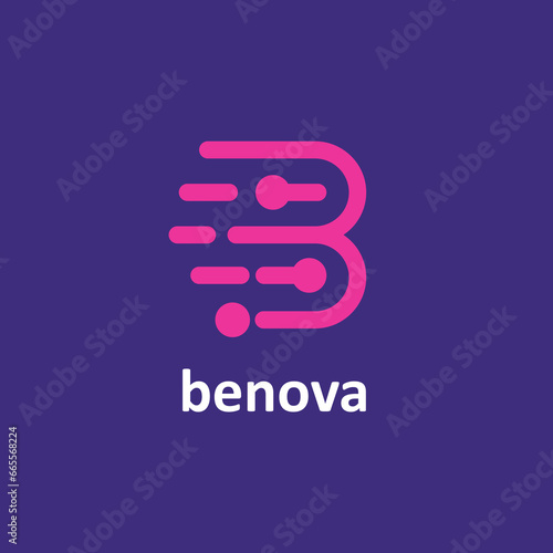 b logosu mor üzerine izole edilmiş doğrusal logo