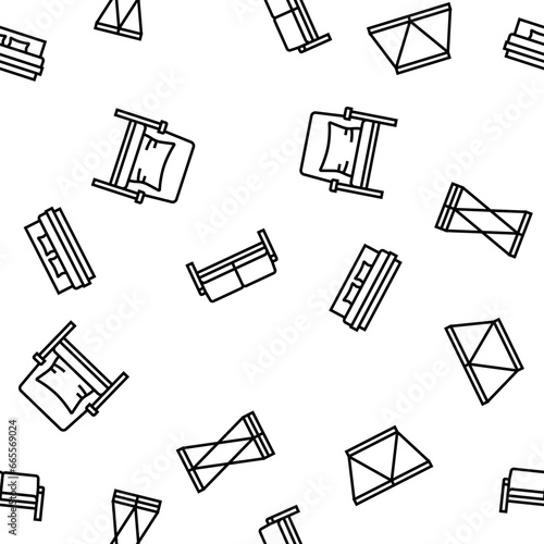 furniture luxury interior home vector seamless pattern thin line illustration