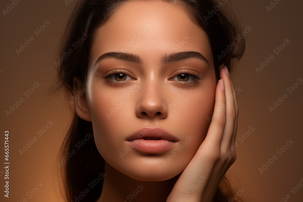 Portrait of beautiful young woman with clean fresh skin.beauty and spa concept Portrait of beautiful young woman with clean fresh skin.beauty and spa concept