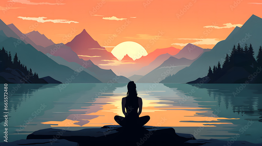 Meditation Oasis: Finding Peace in the Wilderness, AI Generated