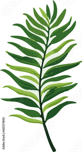 Minimalistic vector illustration of tropical leaves. Evoking a sense of serenity and nature's tranquility.