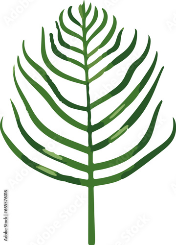 A minimalist vector illustration featuring tropical leaves in a simplistic and stylish design.