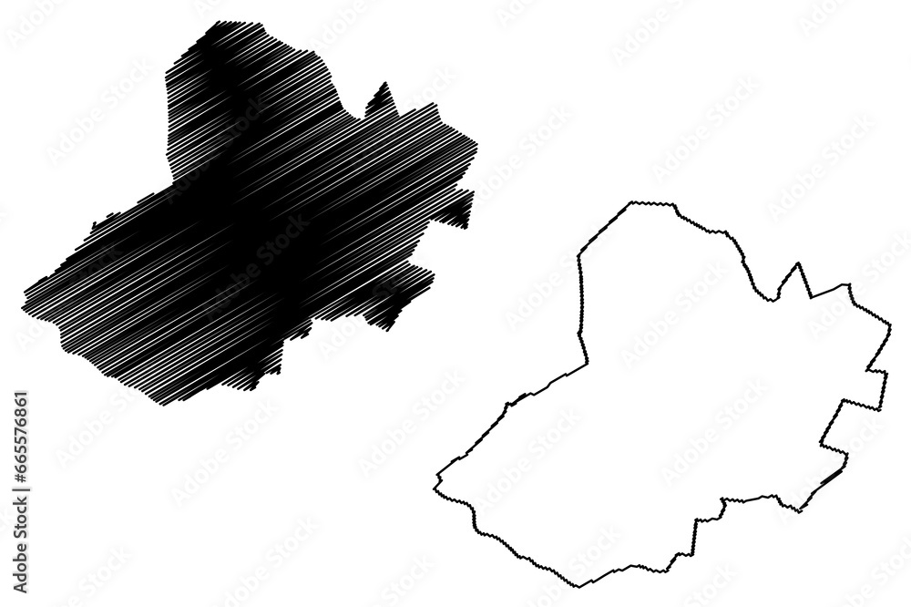 Scherpenzeel municipality (Kingdom of the Netherlands, Holland, Gelderland or Guelders province) map vector illustration, scribble sketch Scherpenzeel map
