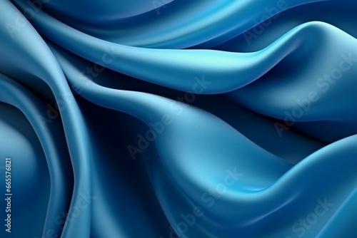 Minimal abstract background folded blue cloth fabric. Generative AI