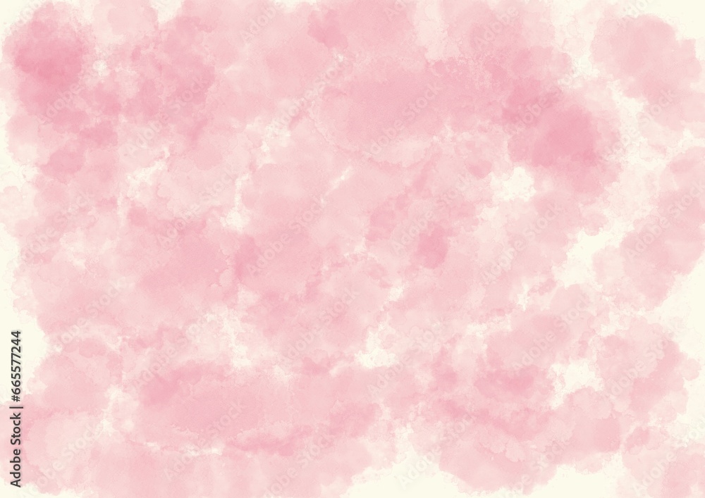 明るいピンク色の水彩風の背景素材
