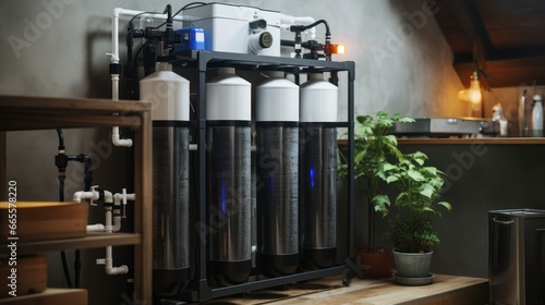 Foundation of Filtration - House Water Filtration System In Basement. Generative AI