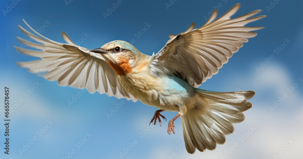 Obraz premium The grace and beauty of a rare bird in flight. Generative AI