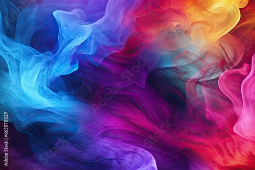 abstract background of colored smoke in water. abstract background for design, illustration Dramatic smoke and fog in contrasting vivid colors. background or wallpaper, AI Generated