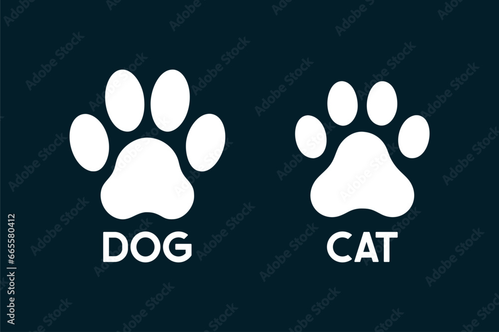 Dog and cat paw print Dog and cat paw print