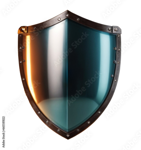 3d rendered shield isolated on transparent background. generative ai