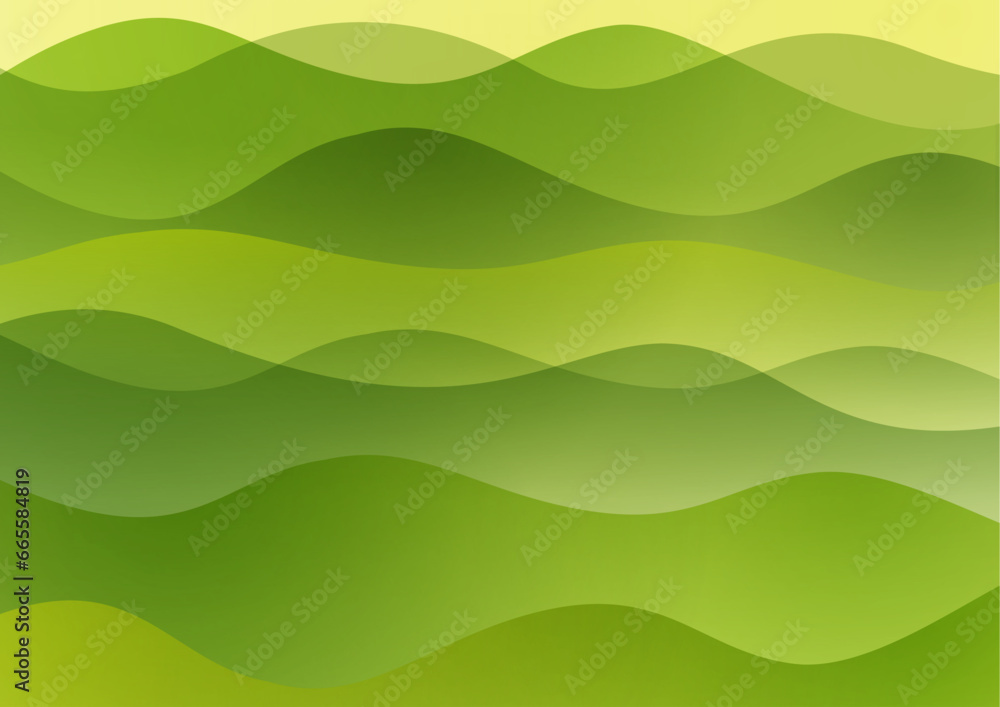 落ち着いた流線、曲線のイメージの背景　緑、グリーン、モスグリーン