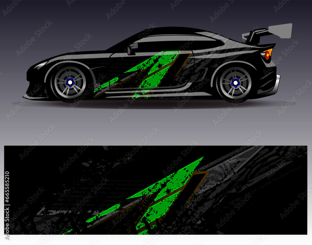Car wrap design vector.Graphic abstract stripe racing background designs for vehicle, rally, race, adventure and car racing livery Car wrap design vector.Graphic abstract stripe racing background designs for vehicle, rally, race, adventure and car racing livery