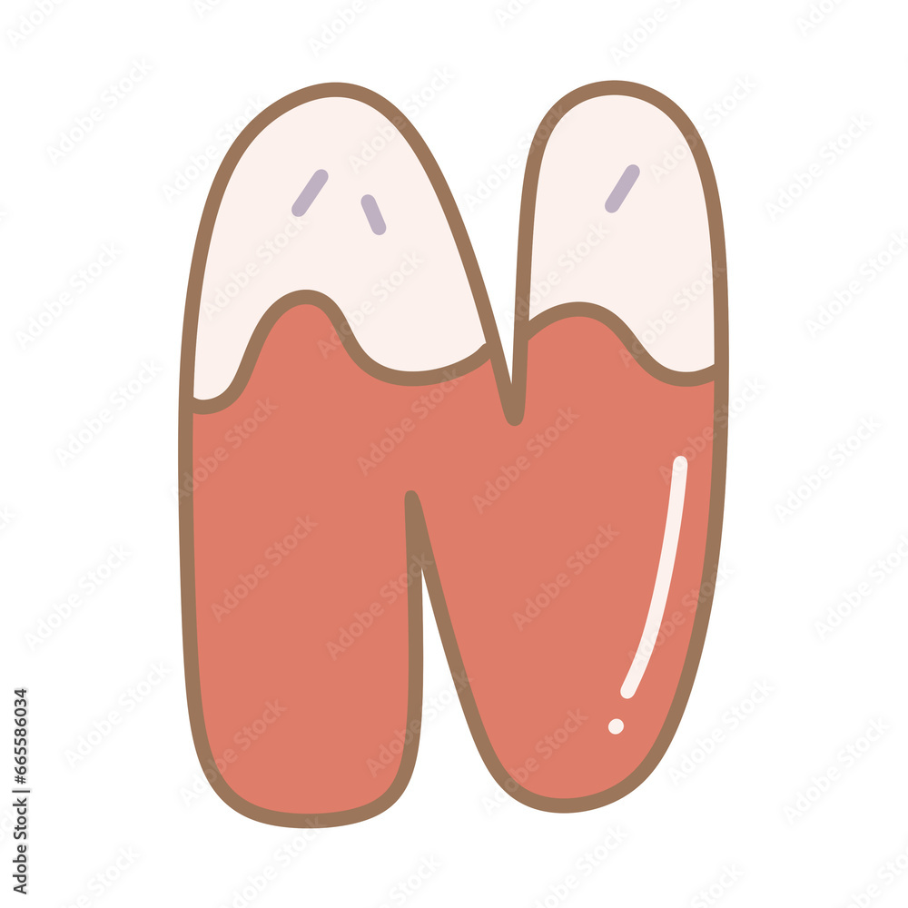 Letter n cute red Candy cane sweet winter alphabet christmas xmas festive Letter n cute red Candy cane sweet winter alphabet christmas xmas festive