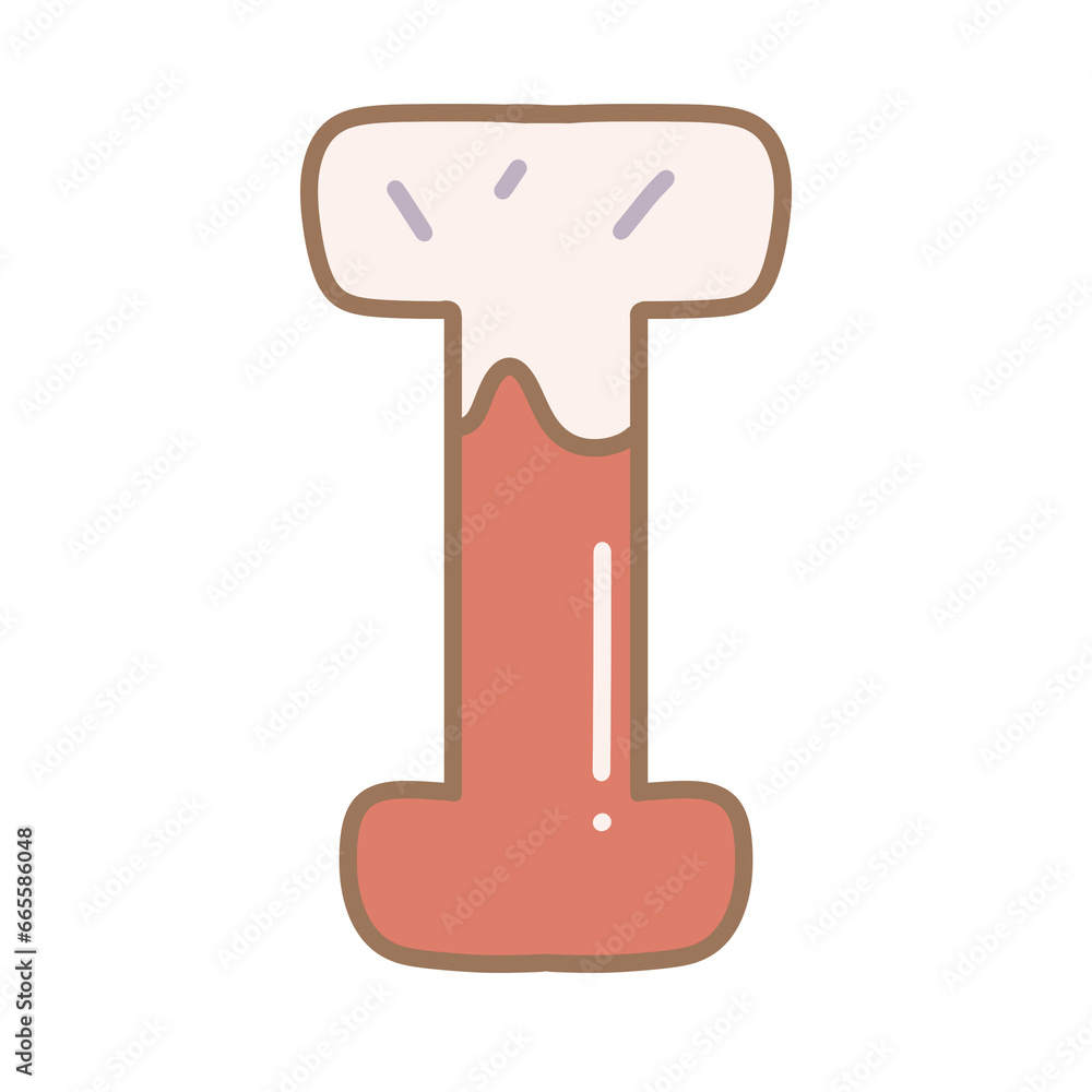 Letter i cute red Candy cane sweet winter alphabet christmas xmas festive Letter i cute red Candy cane sweet winter alphabet christmas xmas festive