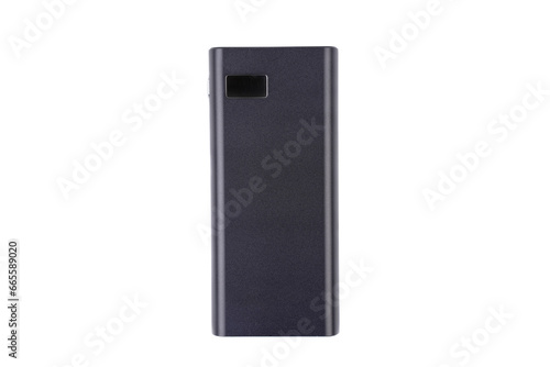 Portable external battery ( power bank ) isolated on a white background.
