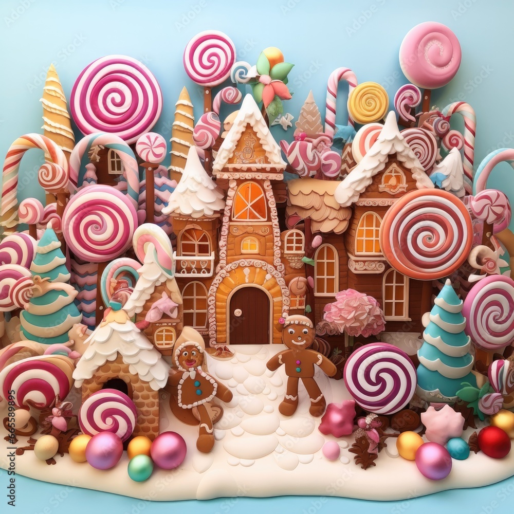 3d quilled paper art CHRISTMAS GINGERBREAD VILLAGE, candyland scene 3d quilled paper art CHRISTMAS GINGERBREAD VILLAGE, candyland scene