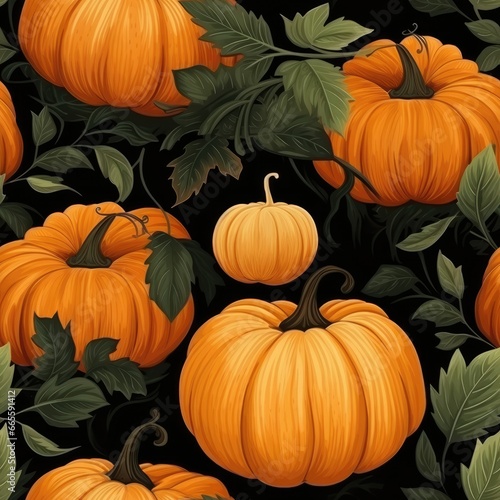  Whimsical Gourds  Seamless Pumpkin Illustrations for Fall  Ai generated.