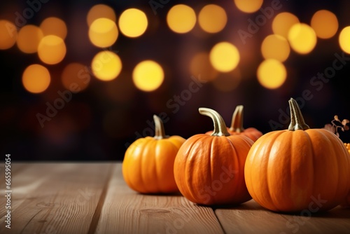  photo thanksgiving and  halloween pumpkin harvest background in autumn mood made with AI GENERATED