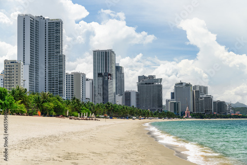 Awesome view of central beach of Nha Trang, Vietnam