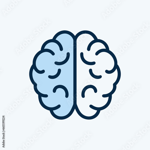 Brain icon template. Simple brain flat design vector