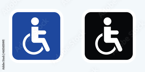 Disabled handicap icon. Man in a wheelchair illustration symbol. Sign parking vectoar.