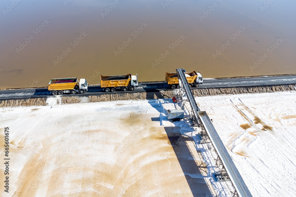 Salt collection in the evaporators of sea salt in nature reserve