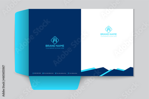 Real estate house sale presentation folder template design