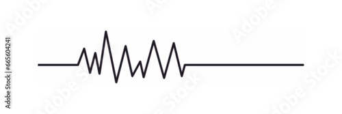 Heartbeat icon. Heart pulse on transparent background. Heart rhythm sign. Vector illustration.