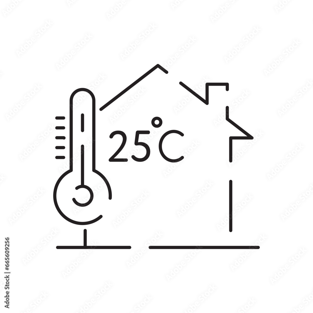 House heating line icon. Thin contour symbol. Boilers, radiators and thermostats. Gas, electric, solid fuel, pellet, solar boilers. Isolated vector outline illustrations. Editable stroke House heating line icon. Thin contour symbol. Boilers, radiators and thermostats. Gas, electric, solid fuel, pellet, solar boilers. Isolated vector outline illustrations. Editable stroke