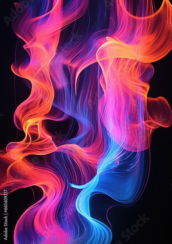 Neon Mirage: A Neon Abstraction Poster Illuminating the Silent Dialogue Between Light and Shadow, Crafted by Generative AI