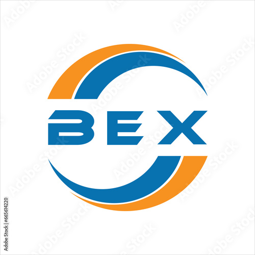 BEX letter logo design on a white background or Monogram logo design for entrepreneur and business. photo