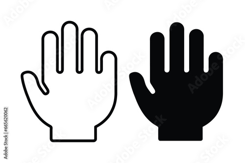 Vector hand icon vector stop symbol palm outline sign silhouette outline hand